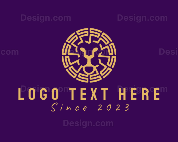 Ancient Aztec Lion Head Logo