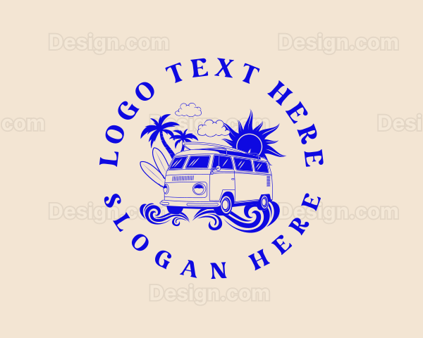 Hippie Beach Van Logo