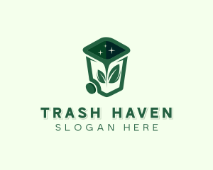 Trash Can Leaf logo design