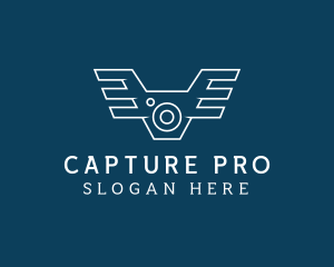 Camera Wings Drone logo design