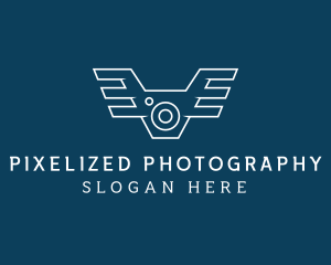 Camera Wings Drone logo design