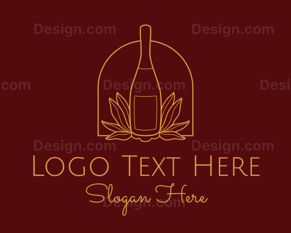 Wine Bottle Drink Logo