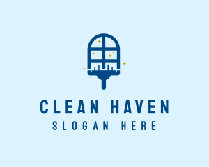 Clean Window Squeegee  logo design