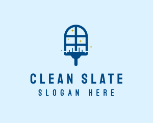 Clean Window Squeegee  logo design