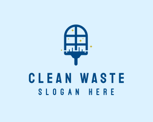 Clean Window Squeegee  logo design