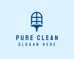 Clean Window Squeegee  logo design