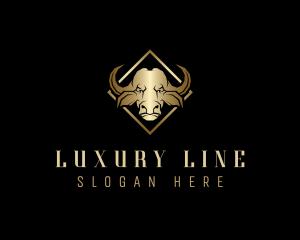 Luxury Bull Animal logo design