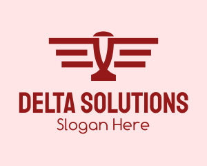 Simple Red Aircraft logo design