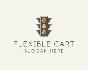 Egg Traffic Stoplight logo design