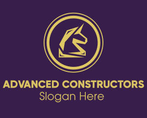 Elegant Golden Unicorn logo design