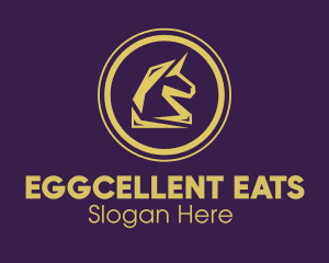 Elegant Golden Unicorn logo design