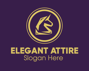 Elegant Golden Unicorn logo design