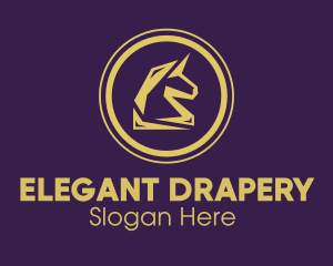 Elegant Golden Unicorn logo design