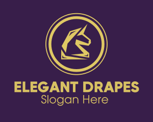 Elegant Golden Unicorn logo design