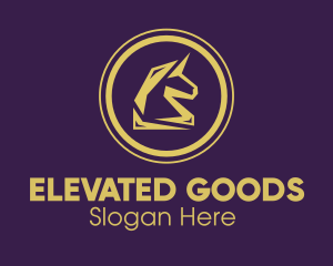 Elegant Golden Unicorn logo design