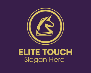 Elegant Golden Unicorn logo design