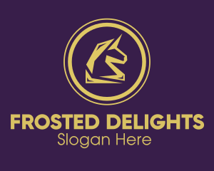 Elegant Golden Unicorn logo design