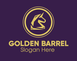 Elegant Golden Unicorn logo design