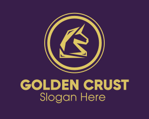 Elegant Golden Unicorn logo design