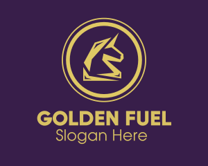 Elegant Golden Unicorn logo design