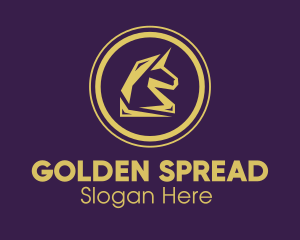 Elegant Golden Unicorn logo design