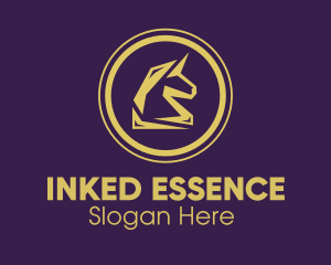 Elegant Golden Unicorn logo design