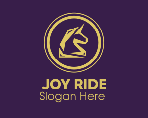 Elegant Golden Unicorn logo design