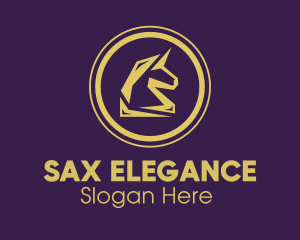 Elegant Golden Unicorn logo design