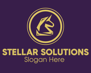 Elegant Golden Unicorn logo design