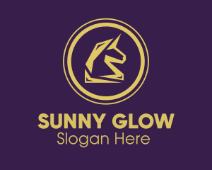 Elegant Golden Unicorn logo design