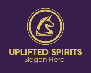 Elegant Golden Unicorn logo design