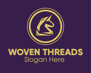 Elegant Golden Unicorn logo design