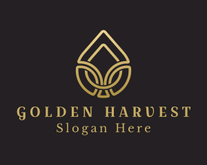 Golden Wellness Droplet  logo design