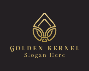 Golden Wellness Droplet  logo design