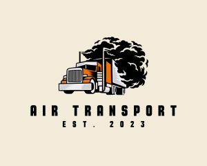 Smoking Truck Logistics Cargo logo design