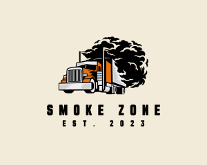 Smoking Truck Logistics Cargo logo design