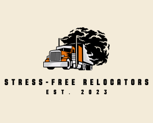 Smoking Truck Logistics Cargo logo design