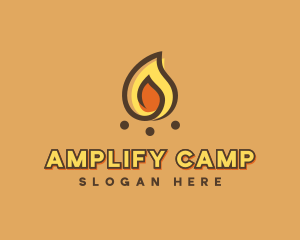 Camping Bonfire Flame logo