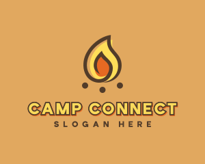 Camping Bonfire Flame logo design