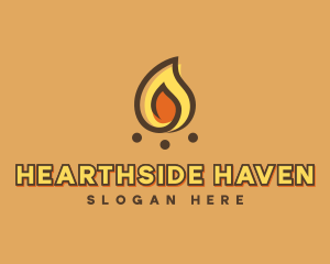 Camping Bonfire Flame logo