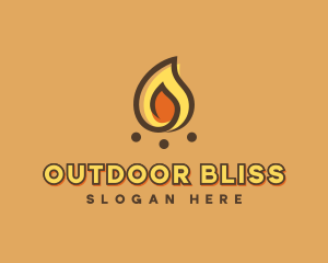 Camping Bonfire Flame logo design