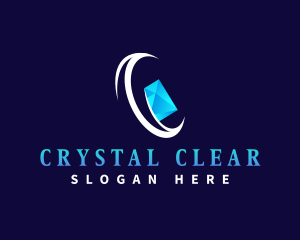 Modern Crystal Letter C logo design