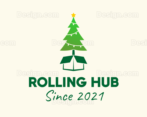 Christmas Tree Present Gift Logo