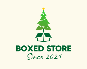 Christmas Tree Present Gift  logo design