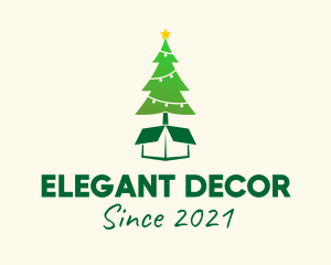 Christmas Tree Present Gift  logo design