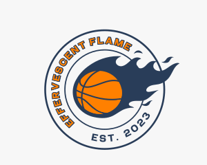 Basketball Flame Sports logo design