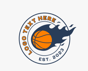 Basketball Flame Sports Logo