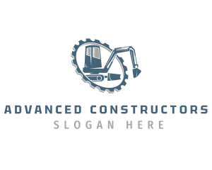 Contractor Gear Excavator logo design