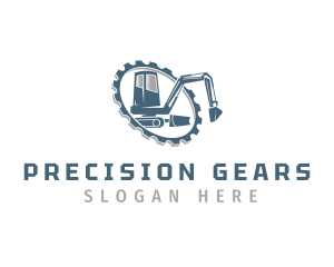 Contractor Gear Excavator logo design