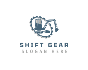 Contractor Gear Excavator logo design